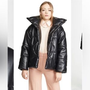 NANUSHKA Black Hide quilted vegan leather puffer jacket